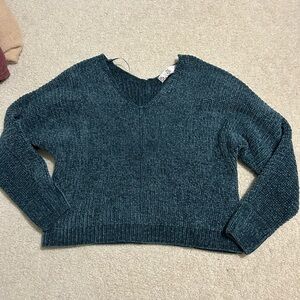 Women's Teal V-Neck Sweater